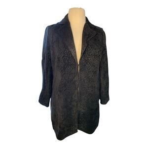 Chico's Women's Black Velveteen Coat L